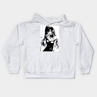 Gothic Anime Girl Fashion Kids Hoodie